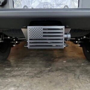 Heavy American Flag Metal Trailer Hitch Cover for 2 inch Receivers